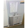 Image 2 : Style Selection 24.75 Inch Vanity Cabinet with sink and matching mirror set - NEW in Box