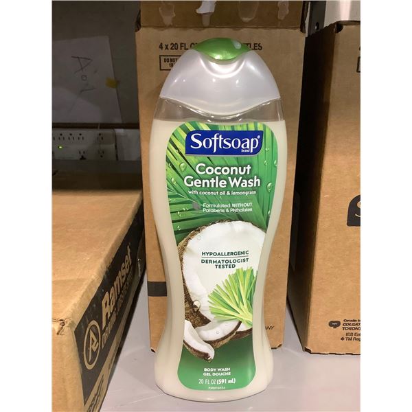 SoftSoap coconut gentle wash case lot of 4 x 591ml