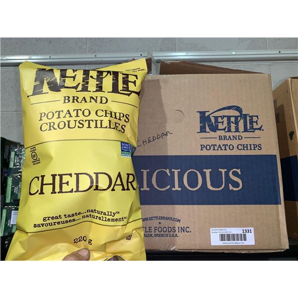 Kettle Brand potatoe chips - Cheddar Case lot of 12 x 220g