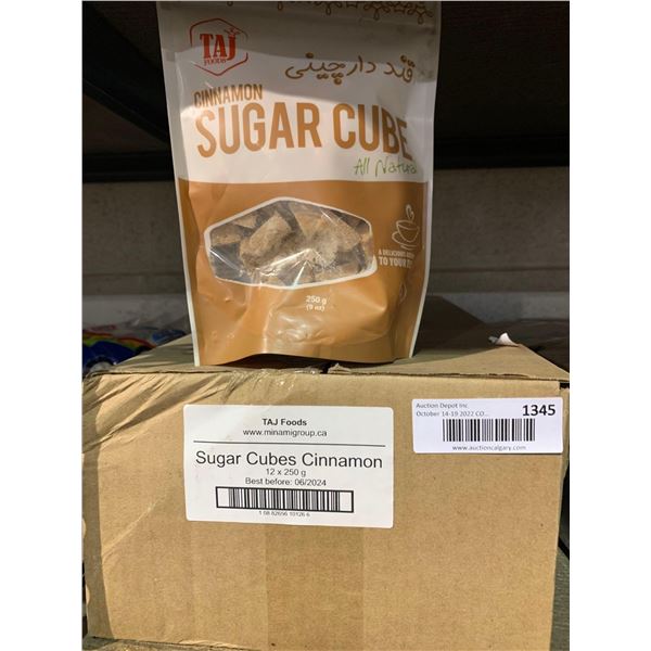 Taj cinnamon Sugar Cubes Case lot of 12  x 250g