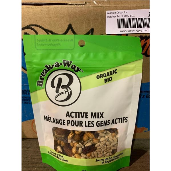 Break a Way Snacks active mix organic case lot 12 x 85g