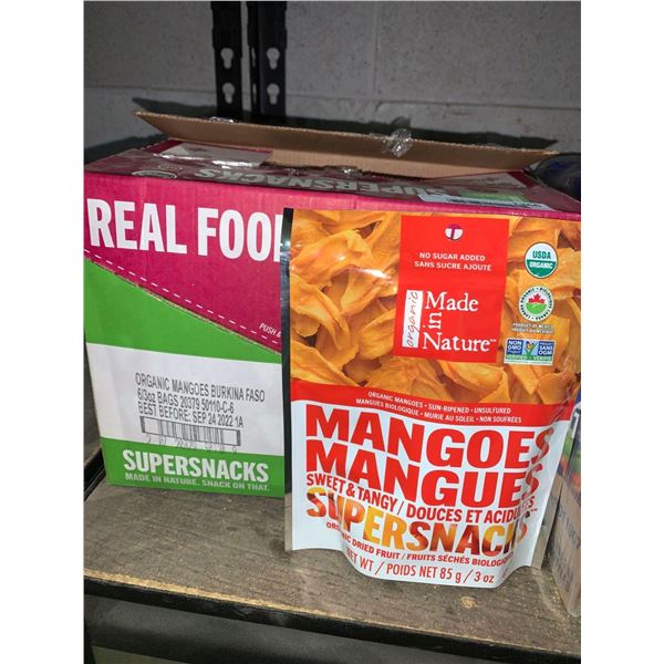 Real foods mangoes dried fruit snacks case 6 x 3 oz