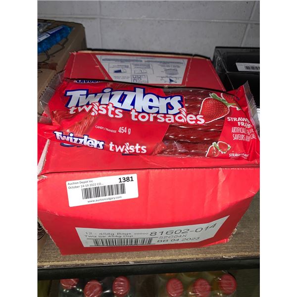Twizzlers Strawberry Case lot 12 x 454g