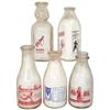 Image 1 : Advertising milk bottles (5), Hoppy's Favorite Dairylee Milk w/Hoppy paper cap, Plains Creamery War 