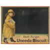 Image 1 : Uneeda Biscuit blackboard, litho on cdbd w/string hanger, red metal frame, Good to VG cond w/age spo