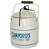Image 1 : Stoneware Sanford's Library Paste gallon crock w/lid & complete paper label, cobalt blue advertising