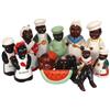 Image 1 : Black Americana condiment items (14), 5 salt & pepper sets, oil & vinegar set, etc., all VG & Exc co
