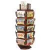 Image 1 : Postcard display, 6-sided revolving wooden counter display w/metal holders, full of 90+ 1940's-1950'