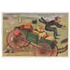 Image 1 : Trade cards (2), Moline Wagon Co.-Moline, IL, both oversized cards w/very colorful & comical graphic