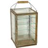 Image 1 : Country store pie case, glass w/metal frame & wood handle, holds 6 pies, VG cond, 17"H x 8"W x 8"D.