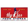 Image 1 : Hy-Klas Food Stores embossed metal sign from the Mid-West states of MO, KS, IA & NE, colorful, VG to