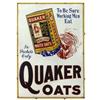 Image 1 : Quaker Oats porcelain sign, great 6-color sign w/box graphics, a beautiful sign that’s been prof res