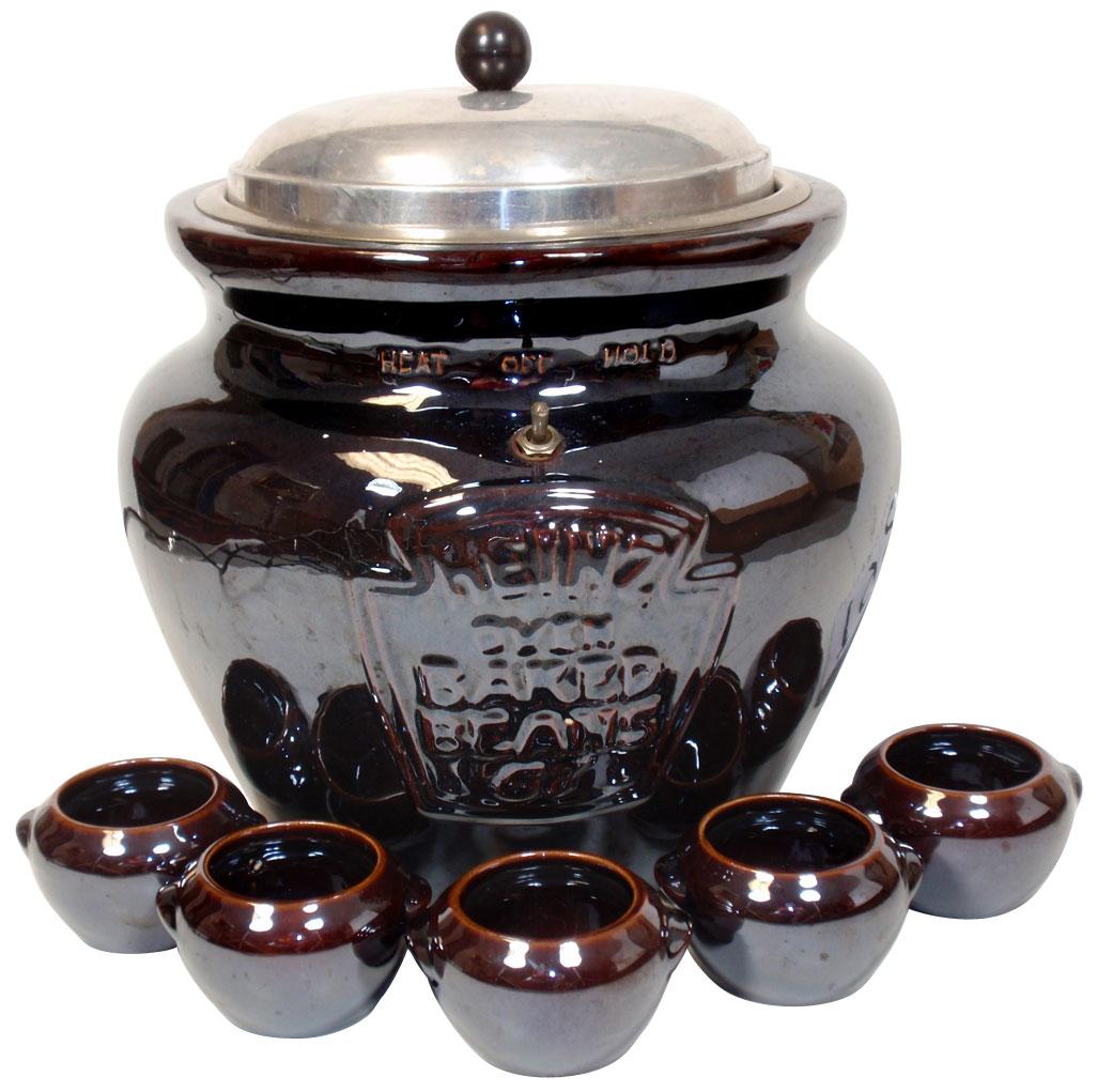 Heinz 57 Oven Baked Beans adv crock, electric w/metal liner & 5