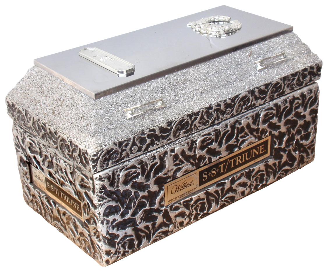 Salesman's sample burial vault, Wilbert "SST Triune", concrete w