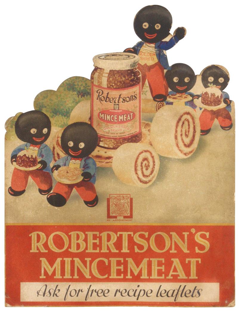 Golliwog thick diecut cdbd easel back sign for Robertson's Mincemeat