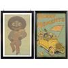 Image 1 : Golliwog Golden Shred window decal, framed between glass, VG cond, 13"H x 8.5"W & framed Merry Momen