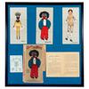 Image 1 : Golliwog game, Golly Misfitz, framed game cards showing Golliwog, Dinah, Dutch Doll & box cover,  VG