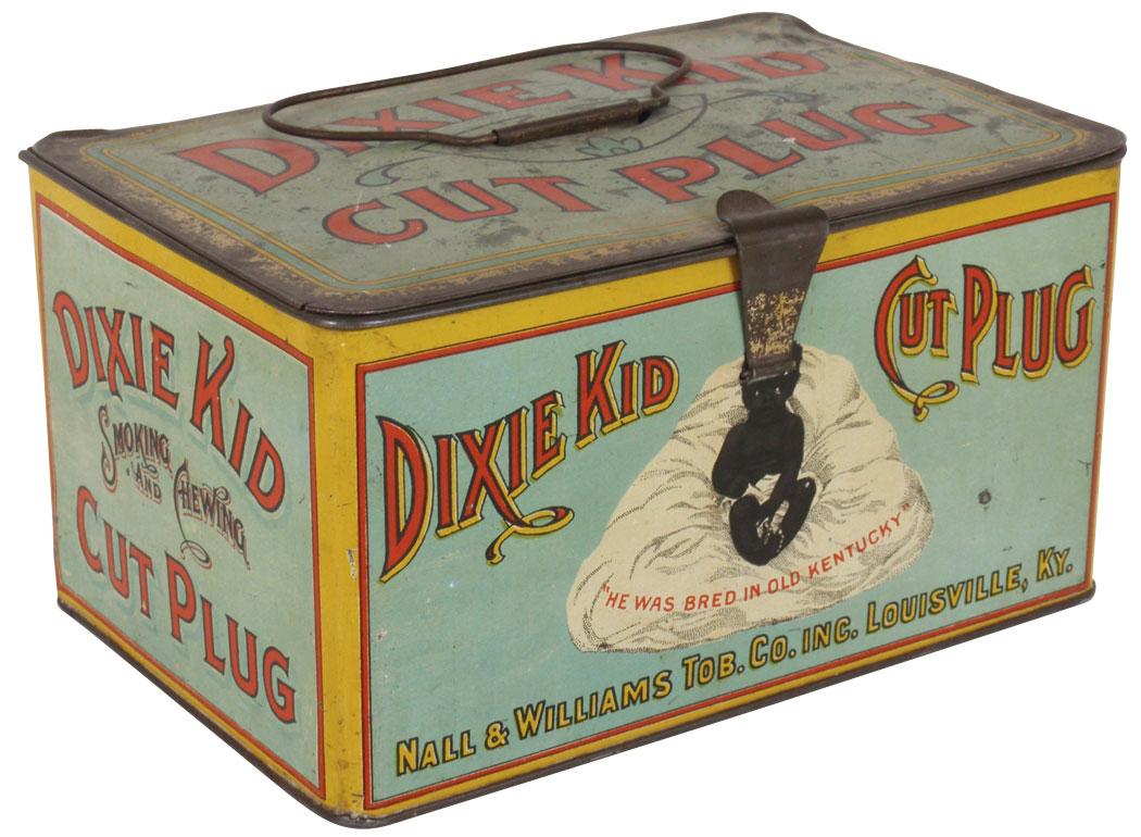 Black Americana, Dixie Kid Cut Plug tobacco tin lunch box w/Black baby
