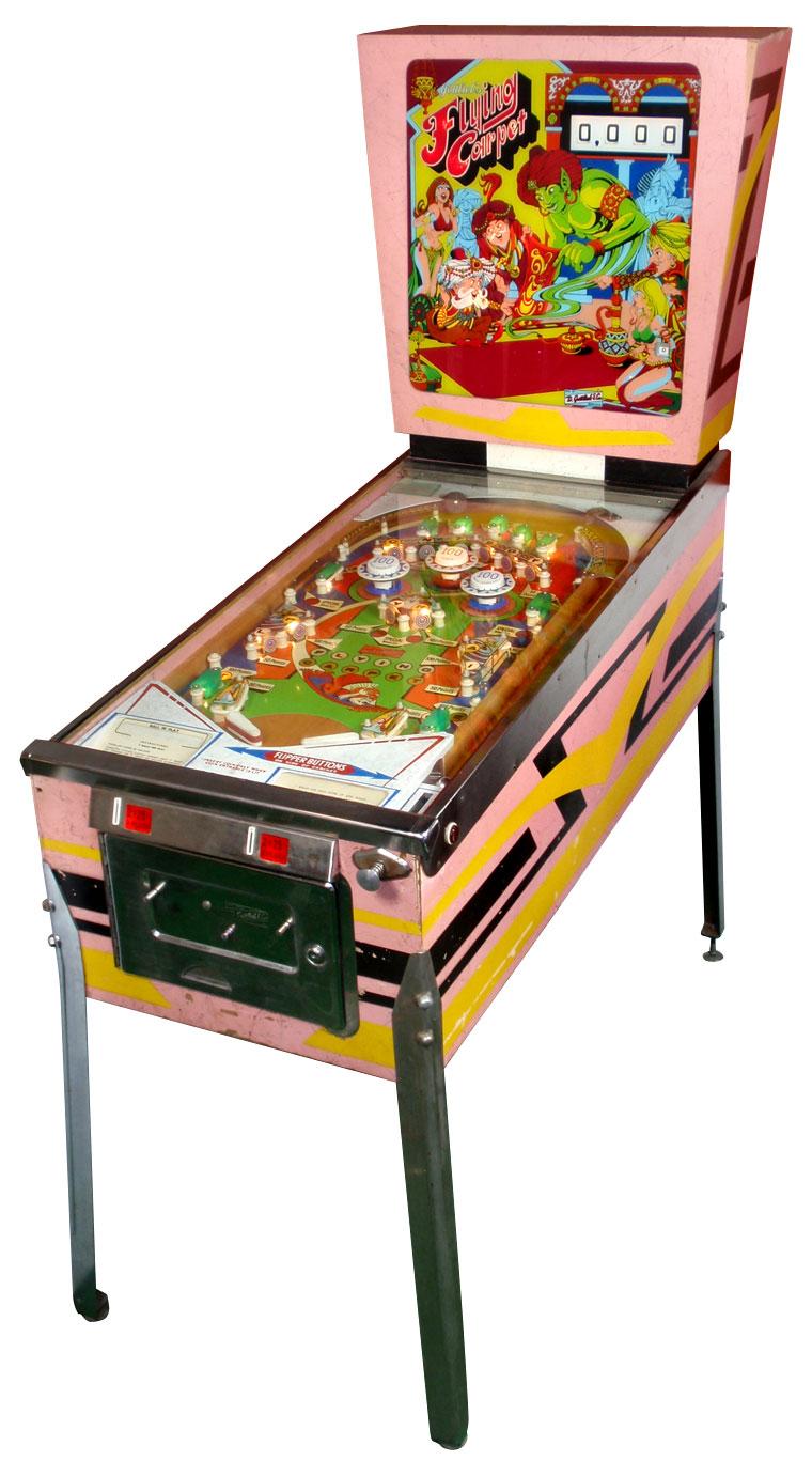 Coin Operated Pinball Machine Flying Carpet Gottlieb 25 Cent Genie W Magic Lantern On Back Glass