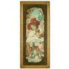 Image 1 : Yard-long diecut calendar from Grand Union Tea Co., c.1907, Victorian girl with her puppy, VG cond w