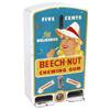 Image 1 : Coin-operated gum vendor, Beech-Nut Chewing Gum 5 Cent vendor, metal case w/colorful graphics, mfgd 