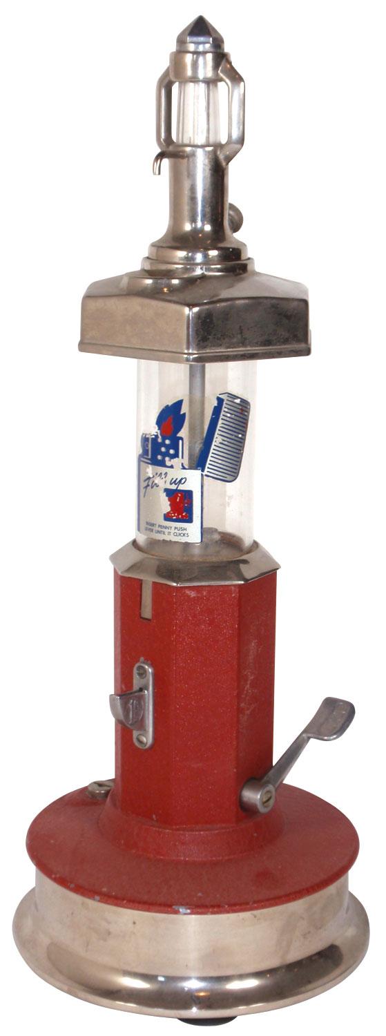 Coinoperated lighter fluid dispenser, VanLite, mfgd by Arthur Krutz
