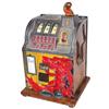 Image 1 : Coin-operated slot machine, Mills Lion Bell, 5 Cent, c.1931-1936, VG orig working cond, 26"H.