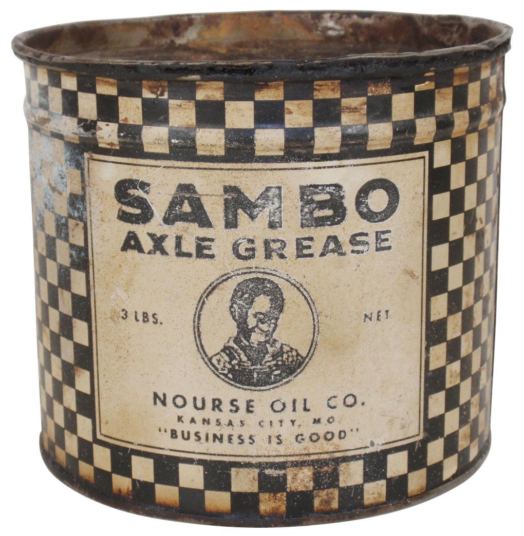 Petroliana & Black Americana, Sambo Axle Grease 3 lb. tin, mfgd by