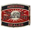 Image 1 : Petroliana, The Jones Storage Battery Authorized Dealer 2-sided flange sign, Good to VG cond w/some 