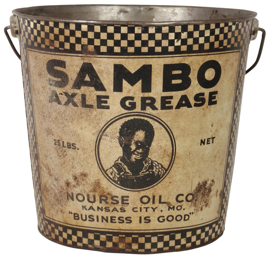 Petroliana & Black Americana Sambo Axle Grease 25 lb pail, from Nourse