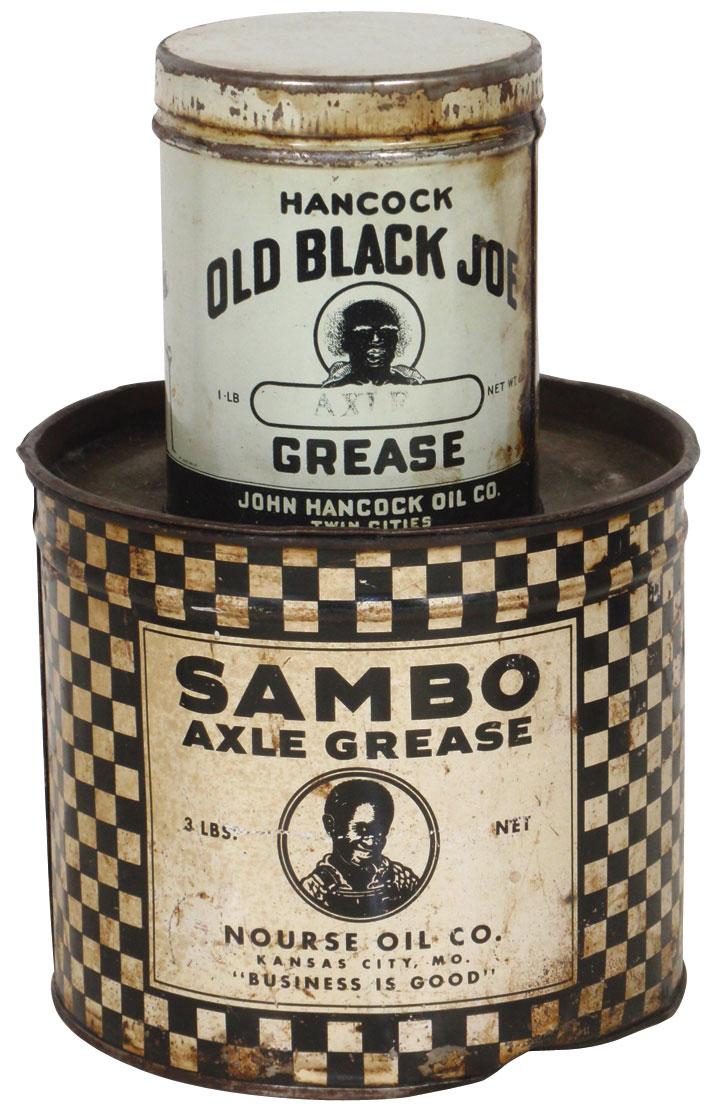 Petroliana & Black Americana Sambo Axle Grease 3 lb tin w/lid, from