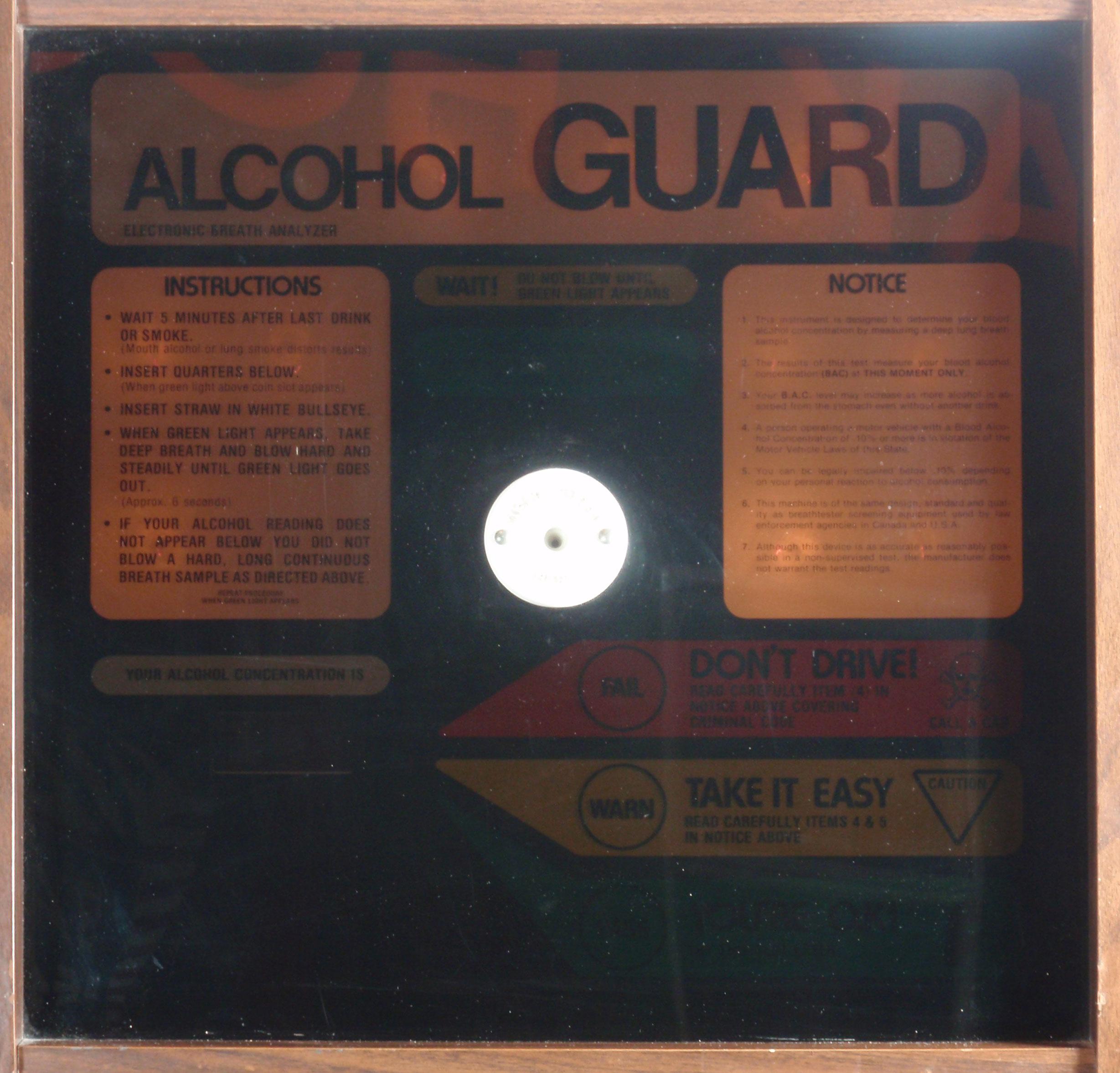 Alcohol Alert Coin Operated Machine Coin-operated machine, Alcohol Guard Electronic Breath Analyzer, 25 ...