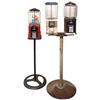 Image 1 : Coin-operated gum/peanut vendors on stands (3), all in Good cond & appox 48"H.