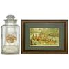 Image 1 : Drug store display jar & trade card, Chamberlain's Tablets counter jar, large glass jar w/glass lid,