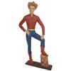 Image 1 : Cowboy advertising display figure for Acme Boots, composition w/small hole in cowboy's back pocket, 