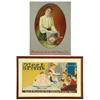 Image 1 : Ice cream signs (2), Best Ice Cream litho on cdbd, shows children eating ice cream, VG cond, matted 
