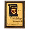 Image 1 : RCA Radiola Dealer sign, embossed metal sign in orig wood frame, made by L.F. Grammes & Sons, Inc.-A