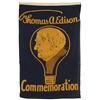 Image 1 : Thomas Edison Commemoration fabric banner, great to display w/your victrola collection, Exc orig con