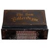 Image 1 : Gem Roller Organ, black case w/wonderful gold stenciling, comes w/10 rolls, Exc working cond, 9"H x 