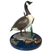 Image 1 : Hand carved wooden wildlife display, goose w/goslings in pond, hand crafted by Darrell Williams-Dayt