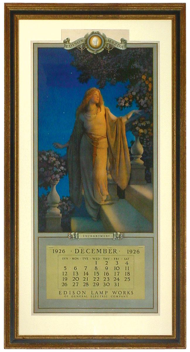 Maxfield Parrish Edison Mazda Lamps calendar, "Enchantment", c.1926 w