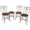 Image 1 : Children's ice cream chairs (3) & stool, twisted metal frame w/wood seats, Good to VG cond, 26"H.