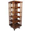 Image 1 : Furniture, revolving bookcase, oak 5 shelf on castored base, Exc cond, 70"H x 25"Sq.