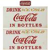 Image 1 : Coca-Cola signs (3), 2 Drink Ice Cold Coca-Cola in Bottles signs, dated 1948 & Coca-Cola embossed me