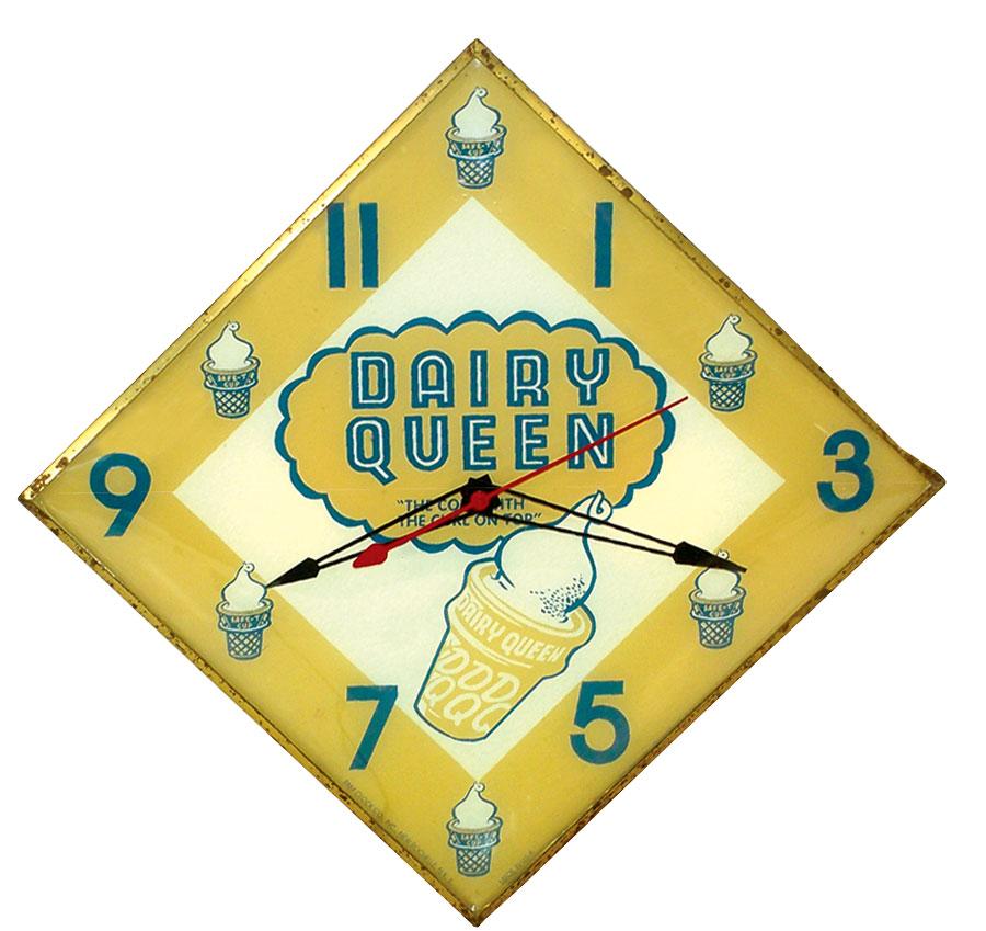 Dairy Queen Ice Cream clock, electric lightup mfgd by Pam Clock Co