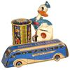 Image 1 : Banks (2) & Animal Crackers box, papier-mâché Donald Duck nodder bank by Walt Disney Ent., litho on 