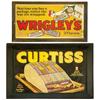 Image 1 : Wrigley's Chewing Gum trolley sign & Curtiss Gum & Candy sign, litho on cdbd & litho on paper, both 