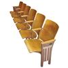 Image 1 : Theater seats, section of 6, cast iron frames w/laminated birch seats & backs, c.1930's, VG orig con