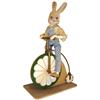Image 1 : Bunny on bicycle mechanical store display figure, glass eyes, plush head w/composition hands & feet,