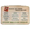 Image 1 : 7Up menu board, wood, complete w/Breakfast, Lunch & Dinner menus, VG cond, 25"H x 36"W.